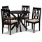 Baxton Studio Callie Sand Upholstered and Dark Brown Wood 5-Piece Dining Set 172-9733-10892 - alternate 1
